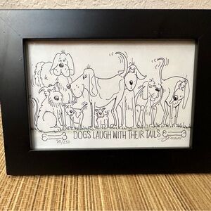 John DeAmicis Dogs Laugh with their Tails framed 4x6” Signed Limited Ed 80/250